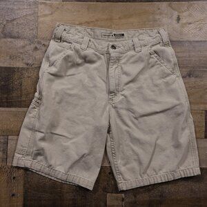 Carhartt Rugged Flex Relaxed Fit Canvas Work Shorts Men’s 32 Stone Khaki